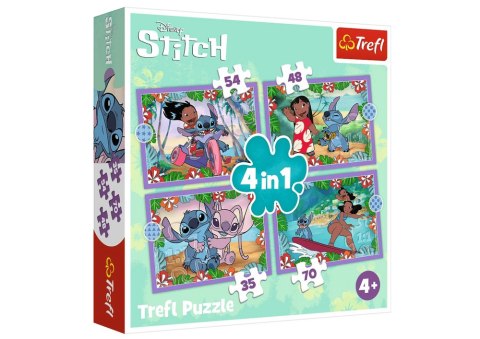 Puzzle - 4w1 (35, 48, 54, 70) - Szalony dzień Lilo i Stitch - Trefl 34633 Puzzle - 4w1 (35, 48, 54, 70) - Szalony dzień Lilo i Stitch - Trefl 34633