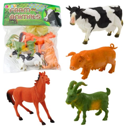 Zestaw Figurki Zwierzęta Gospodarskie Farmerskie Koza Koń Krowa Świnia 4szt.