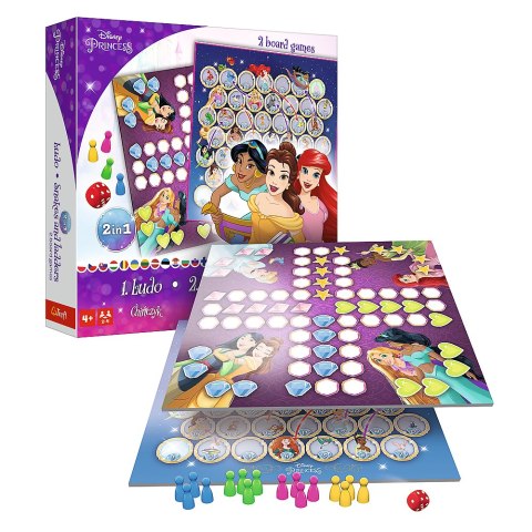 Gra planszowa 2w1 Chińczyk Węże i drabiny Disney Princess Trefl 02418 Gra planszowa 2w1 Chińczyk Węże i drabiny Disney Princess Trefl 02418