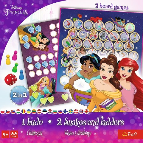 Gra planszowa 2w1 Chińczyk Węże i drabiny Disney Princess Trefl 02418 Gra planszowa 2w1 Chińczyk Węże i drabiny Disney Princess Trefl 02418