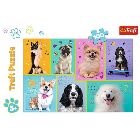 Puzzle - 100 - W świecie piesków - Trefl 16421 Puzzle - 100 - W świecie piesków - Trefl 16421