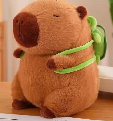 Pluszowa Maskotka Kapibara Przytulanka Z Zielonym Plecakiem 26cm