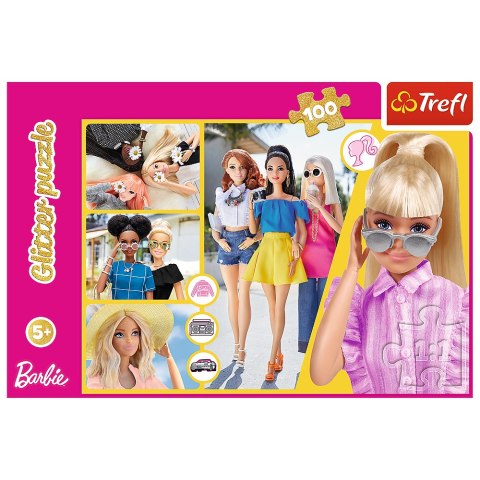 Puzzle - 100 Glitter - Brokatowa Barbie - Trefl 14830 Puzzle - 100 Glitter - Brokatowa Barbie - Trefl 14830