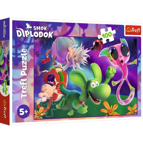 Puzzle - 100 - Smok Diplodok i przyjaciele - Trefl 16486 Puzzle - 100 - Smok Diplodok i przyjaciele - Trefl 16486