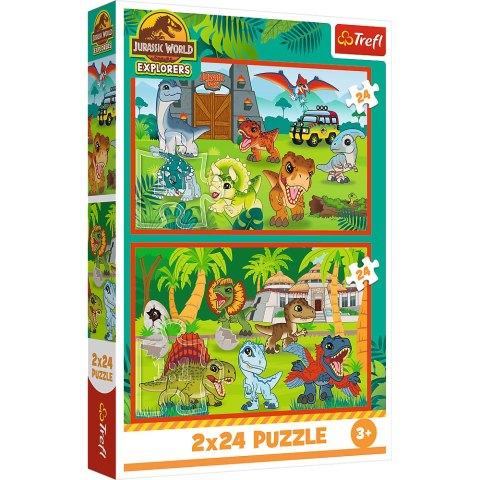 Puzzle - 2x24 - Małe dinozaury - Universal Jurassic World - Trefl 34437 Puzzle - 2x24 - Małe dinozaury - Universal Jurassic World - Trefl 34437