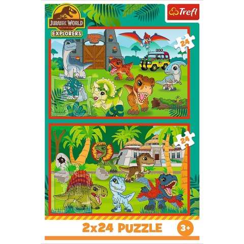 Puzzle - 2x24 - Małe dinozaury - Universal Jurassic World - Trefl 34437 Puzzle - 2x24 - Małe dinozaury - Universal Jurassic World - Trefl 34437