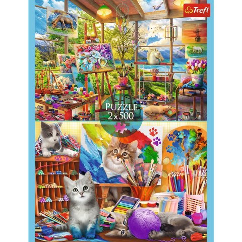 Puzzle - 2x500 - Sztuka malowania - Trefl 37530 Puzzle - 2x500 - Sztuka malowania - Trefl 37530