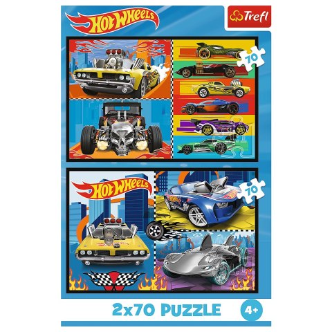 Puzzle - 2x70 - Samochodziki - Hot Wheels - Trefl 34442 Puzzle - 2x70 - Samochodziki - Hot Wheels - Trefl 34442