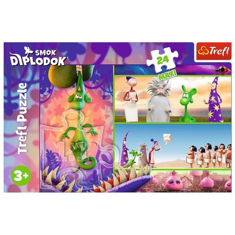 Puzzle - 24 Maxi - Ciekawski Smok Diplodok - Trefl 14376 Puzzle - 24 Maxi - Ciekawski Smok Diplodok - Trefl 14376