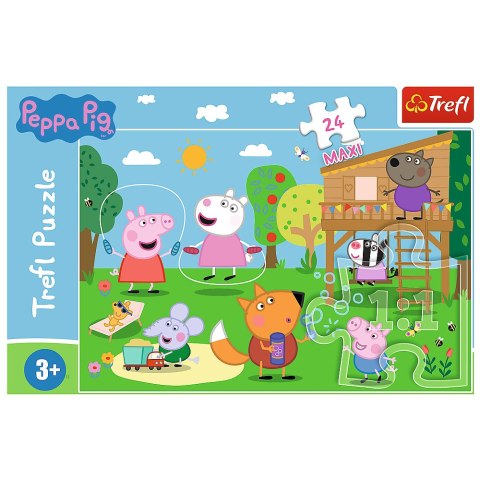 Puzzle - 24 Maxi - Zabawy na polanie - Świnka Peppa - Trefl 14342 Puzzle - 24 Maxi - Zabawy na polanie - Świnka Peppa - Trefl 14342