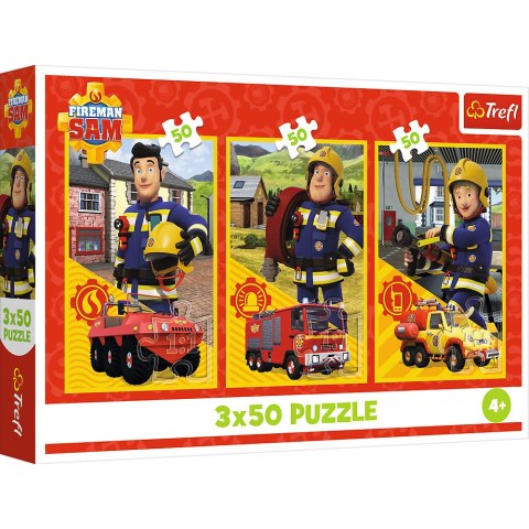 Puzzle - 3x50 - Ekipa z remizy - Strażak Sam - Trefl 34880 Puzzle - 3x50 - Ekipa z remizy - Strażak Sam - Trefl 34880