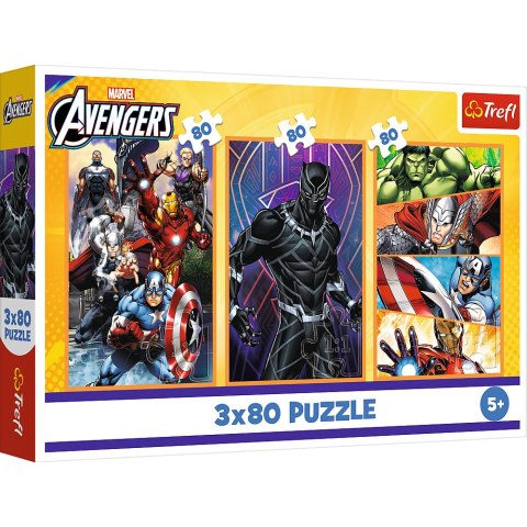 Puzzle - 3x80 - Dni pełne akcji - Disney Marvel The Avengers - Trefl 34883 Puzzle - 3x80 - Dni pełne akcji - Disney Marvel The Avengers - Trefl 34883