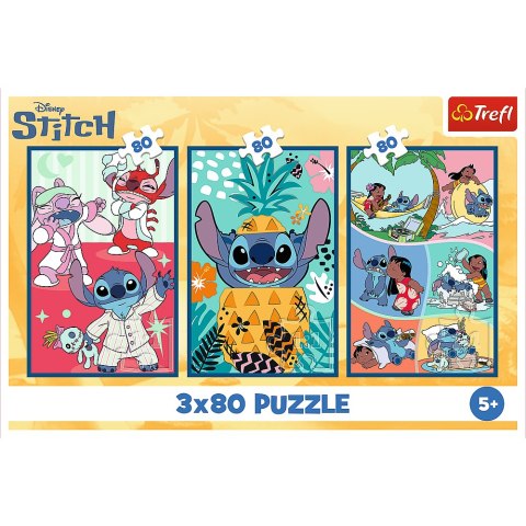 Puzzle - 3x80 - Świat Stitcha - Trefl 34885 Puzzle - 3x80 - Świat Stitcha - Trefl 34885