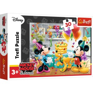 Puzzle - 30 - Tort urodzinowy - Myszka Miki - Trefl 18211