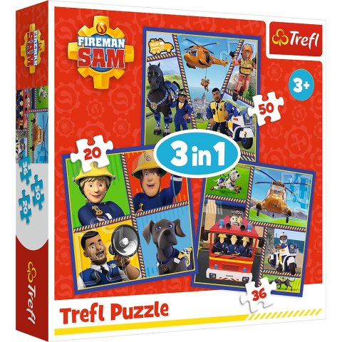 Puzzle - 3w1 ( 20, 36, 50) - Dzień Strażaka Sama - Trefl 34868 Puzzle - 3w1 ( 20, 36, 50) - Dzień Strażaka Sama - Trefl 34868