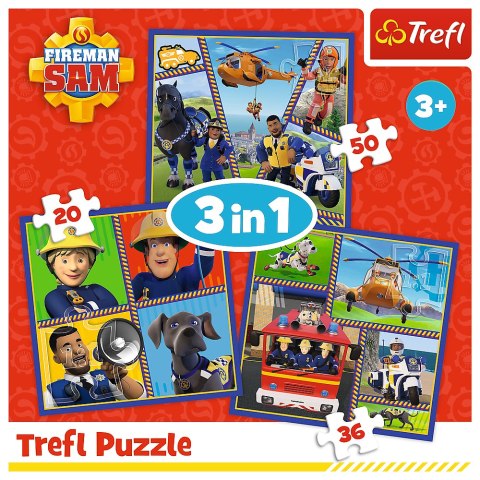 Puzzle - 3w1 ( 20, 36, 50) - Dzień Strażaka Sama - Trefl 34868 Puzzle - 3w1 ( 20, 36, 50) - Dzień Strażaka Sama - Trefl 34868