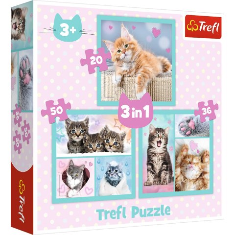 Puzzle - 3w1 (20, 36, 50) - Słodkie zwierzaki - Trefl 34862 Puzzle - 3w1 (20, 36, 50) - Słodkie zwierzaki - Trefl 34862