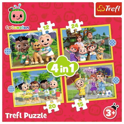Puzzle - 4w1 (12, 15, 20, 24) - Cocomelon - Poznaj bohaterów - Trefl 34647 Puzzle - 4w1 (12, 15, 20, 24) - Cocomelon - Poznaj bohaterów - Trefl 34647