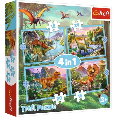 Puzzle - 4w1 (12, 15, 20, 24) - Wyjątkowe dinozaury - Trefl 34609 Puzzle - 4w1 (12, 15, 20, 24) - Wyjątkowe dinozaury - Trefl 34609