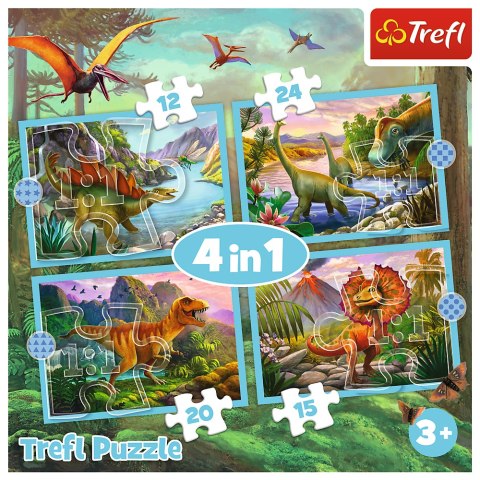 Puzzle - 4w1 (12, 15, 20, 24) - Wyjątkowe dinozaury - Trefl 34609 Puzzle - 4w1 (12, 15, 20, 24) - Wyjątkowe dinozaury - Trefl 34609
