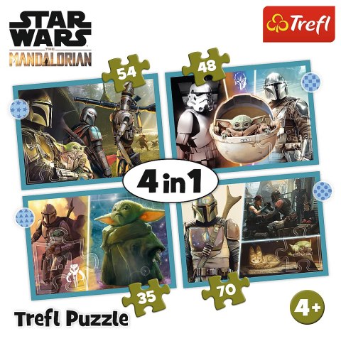 Puzzle - 4w1 (35, 48, 54, 70) - Mandalorian - Star Wars - Trefl 34397 Puzzle - 4w1 (35, 48, 54, 70) - Mandalorian - Star Wars - Trefl 34397