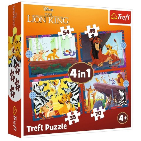 Puzzle - 4w1 (35, 48, 54, 70) - Odważny Król Lew - Disney - Trefl 34653 Puzzle - 4w1 (35, 48, 54, 70) - Odważny Król Lew - Disney - Trefl 34653