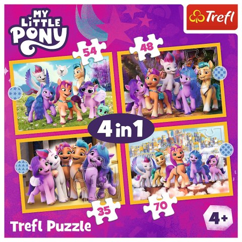 Puzzle - 4w1 (35, 48, 54, 70) - Poznaj kucyki Pony - My Little Pony - Trefl 34624 Puzzle - 4w1 (35, 48, 54, 70) - Poznaj kucyki Pony - My Little Pony - Trefl 34624