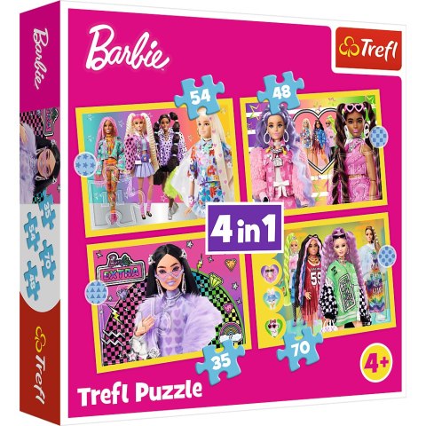 Puzzle - 4w1 (35, 48, 54, 70) - Wesoły świat Barbie - Trefl 34626 Puzzle - 4w1 (35, 48, 54, 70) - Wesoły świat Barbie - Trefl 34626