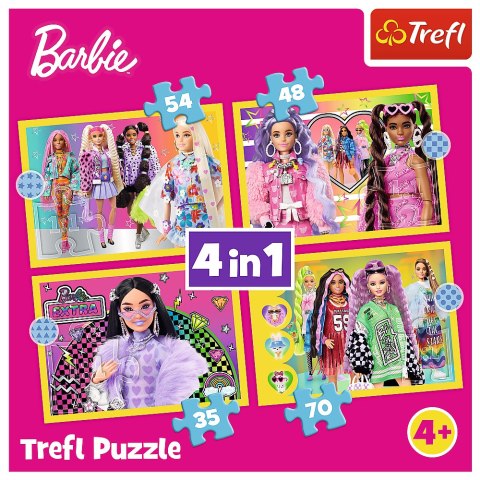 Puzzle - 4w1 (35, 48, 54, 70) - Wesoły świat Barbie - Trefl 34626 Puzzle - 4w1 (35, 48, 54, 70) - Wesoły świat Barbie - Trefl 34626