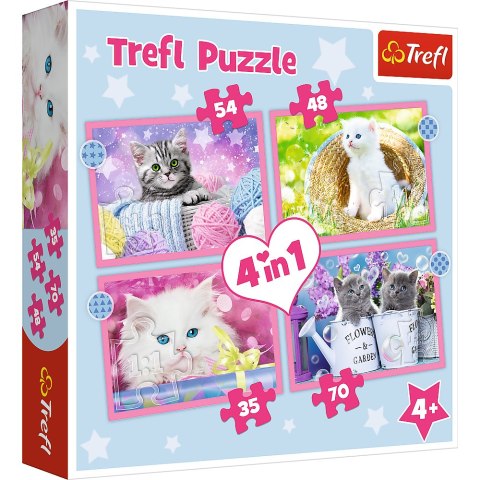 Puzzle - 4w1 (35, 48, 54, 70) - Zabawne kotki - Trefl 34396 Puzzle - 4w1 (35, 48, 54, 70) - Zabawne kotki - Trefl 34396