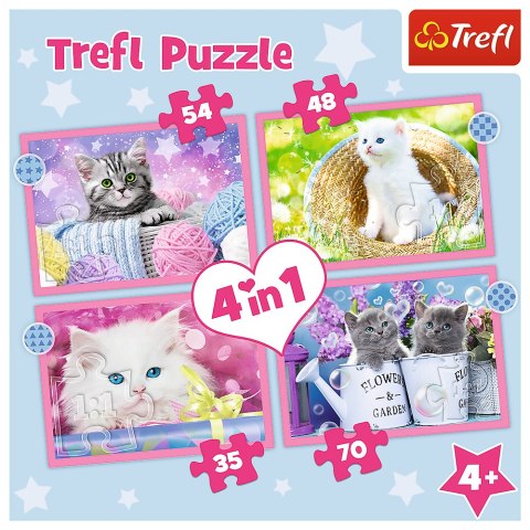 Puzzle - 4w1 (35, 48, 54, 70) - Zabawne kotki - Trefl 34396 Puzzle - 4w1 (35, 48, 54, 70) - Zabawne kotki - Trefl 34396