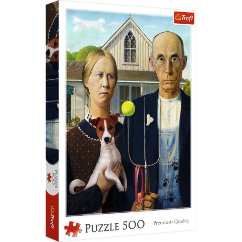 Puzzle - 500 - American Gothic: Psia Edycja - Trefl 37526 Puzzle - 500 - American Gothic: Psia Edycja - Trefl 37526
