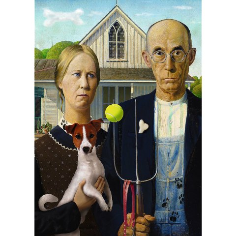 Puzzle - 500 - American Gothic: Psia Edycja - Trefl 37526 Puzzle - 500 - American Gothic: Psia Edycja - Trefl 37526