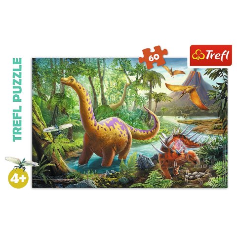 Puzzle - 60 - Wędrówka dinozaurów - Trefl 17319 Puzzle - 60 - Wędrówka dinozaurów - Trefl 17319