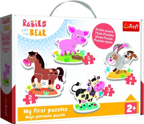 Puzzle - Baby Classic - Na farmie - Konik Świnka Króliczek Krówka - Trefl 36127 Puzzle - Baby Classic - Na farmie - Konik Świnka Króliczek Krówka - Trefl 36127