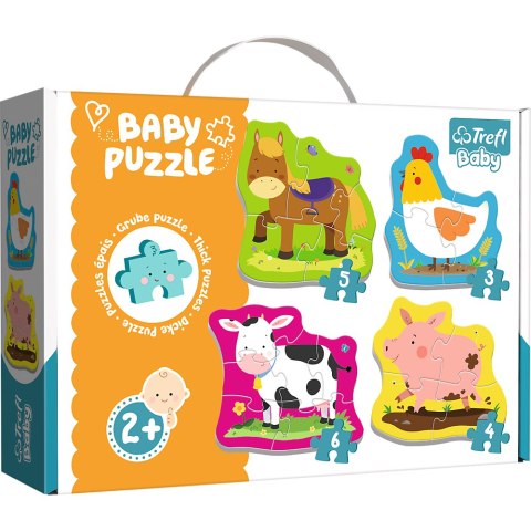 Puzzle - Baby Classic - Zwierzęta na wsi - Konik Kurka Świnka Krówka - Trefl 36070 Puzzle - Baby Classic - Zwierzęta na wsi - Konik Kurka Świnka Krówka - Trefl 36070
