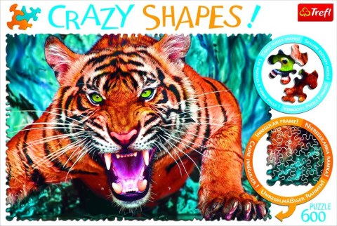 Puzzle - Crazy Shapes - 600 - Oko w oko z tygrysem - Trefl 11110 Puzzle - Crazy Shapes - 600 - Oko w oko z tygrysem - Trefl 11110