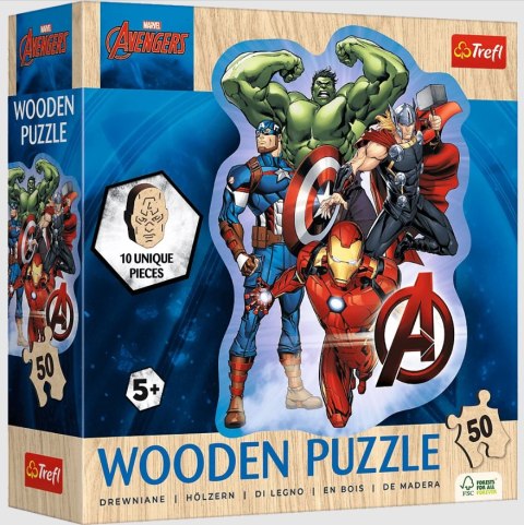Puzzle Drewniane Konturowe - 50 - Przygody Avengers - Trefl 20256 Puzzle Drewniane Konturowe - 50 - Przygody Avengers - Trefl 20256