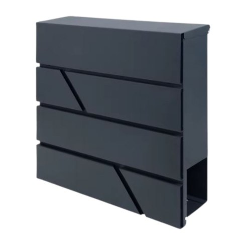 Duża Skrzynka Pocztowa Na Listy Gazety Antracytowa 37x37x11 cm Duża Skrzynka Pocztowa Na Listy Gazety Antracytowa 37x37x11 cm