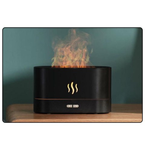 Nawilżacz Powietrza Dyfuzor Aromaterapia Efekt Ognia Kominek Czarny 180ml Nawilżacz Powietrza Dyfuzor Aromaterapia Efekt Ognia Kominek Czarny 180ml
