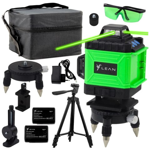 Poziomica Laserowa Płaszczyznowa 4D 16 Linii Torba 2 Akumulatory Zielona