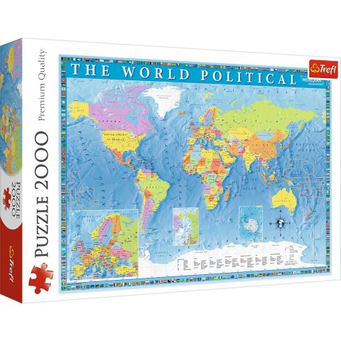 Puzzle - 2000 - Polityczna mapa świata - Trefl 27099 Puzzle - 2000 - Polityczna mapa świata - Trefl 27099