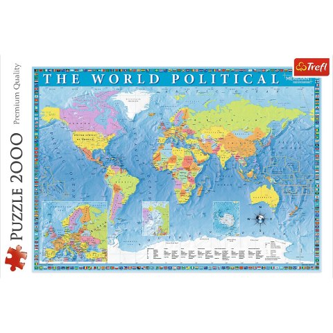 Puzzle - 2000 - Polityczna mapa świata - Trefl 27099 Puzzle - 2000 - Polityczna mapa świata - Trefl 27099