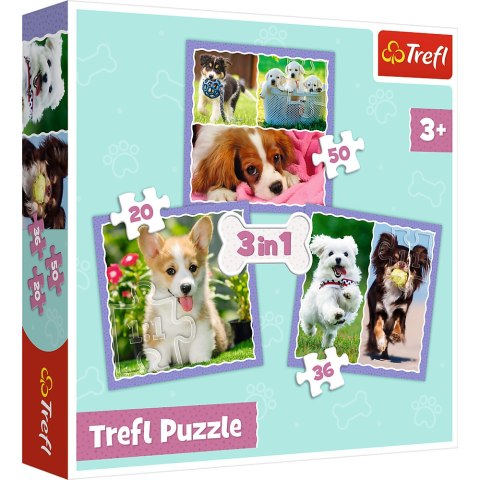 Puzzle - 3w1 (20, 36, 50) - Urocze pieski - Trefl 34854 Puzzle - 3w1 (20, 36, 50) - Urocze pieski - Trefl 34854