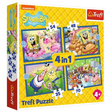 Puzzle - 4w1 (35, 48, 54, 70) - Podwodne Życie SpongeBoba - Trefl 34674 Puzzle - 4w1 (35, 48, 54, 70) - Podwodne Życie SpongeBoba - Trefl 34674