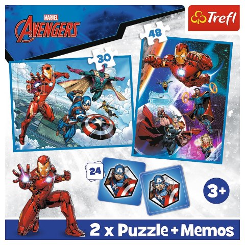 Puzzle + MEMOS - 2w1 (30,48) - Bohaterowie w akcji - Marvel The Avengers - Trefl 93333 Puzzle + MEMOS - 2w1 (30,48) - Bohaterowie w akcji - Marvel The Avengers - Trefl 93333