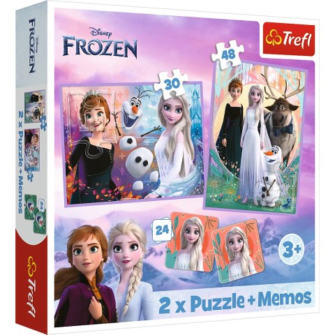 Puzzle + MEMOS - 2w1 (30,48) - Księżniczki w swojej krainie - Disney Kraina Lodu - Trefl 93335 Puzzle + MEMOS - 2w1 (30,48) - Księżniczki w swojej krainie - Disney Kraina Lodu - Trefl 93335