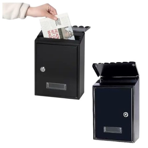 Skrzynka Pocztowa Na Listy Stal Ocynkowana Czarna 26,5x18,5x6,5cm Skrzynka Pocztowa Na Listy Stal Ocynkowana Czarna 26,5x18,5x6,5cm