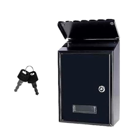 Skrzynka Pocztowa Na Listy Stal Ocynkowana Czarna 26,5x18,5x6,5cm Skrzynka Pocztowa Na Listy Stal Ocynkowana Czarna 26,5x18,5x6,5cm