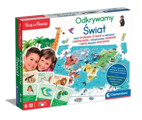 Gra edukacyjna Puzzle Quizy Zwierzęta Odkrywamy Świat Uczę się Bawiąc Język Polski Clementoni 50779 Gra edukacyjna Puzzle Quizy Zwierzęta Odkrywamy Świat Uczę się Bawiąc Język Polski Clementoni 50779